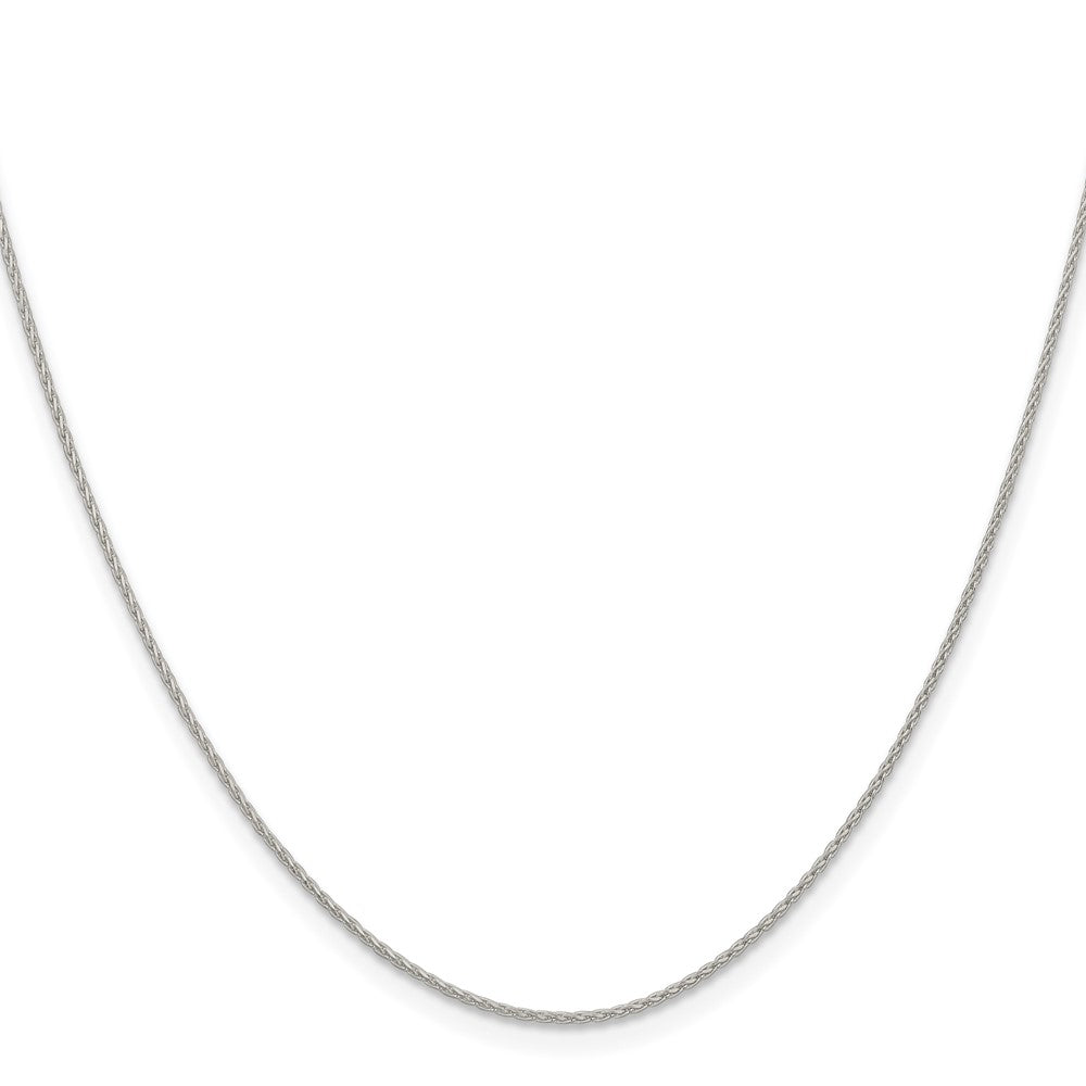 Sterlingsilber.95mm Diamantiert Rund Ährenkette Halskette