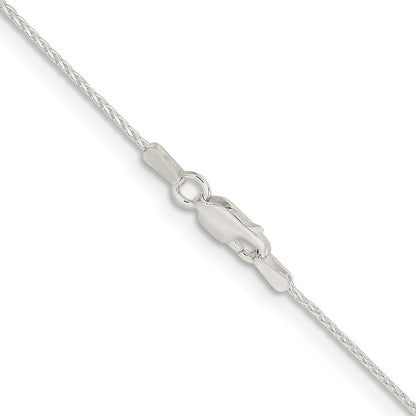 Sterlingsilber.95mm Diamantiert Rund Ährenkette Halskette