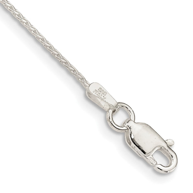 Sterlingsilber.95mm Diamantiert Rund Ährenkette Gliederarmband