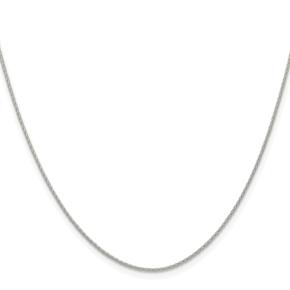 Sterlingsilber Rhodiniert.95mm Diamantiert Rund Ährenkette Kette