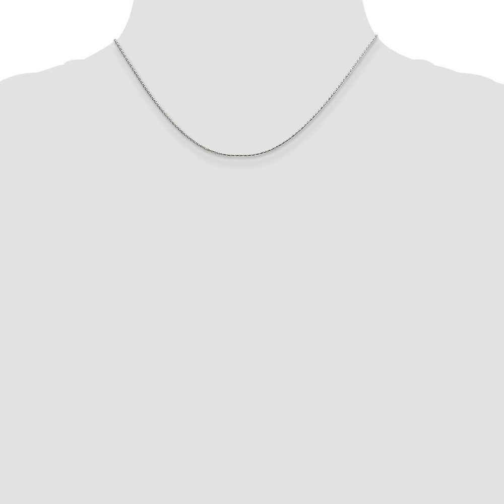 Sterlingsilber 1.25mm Diamantiert Rund Ährenkette Halskette