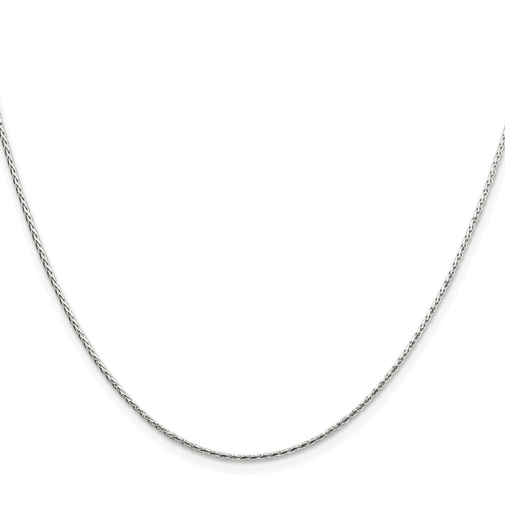 Sterlingsilber Rhodiniert 1.25mm Diamantiert Rund Ährenkette Kette