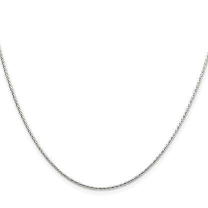 Sterlingsilber Rhodiniert 1.25mm Diamantiert Rund Ährenkette Kette