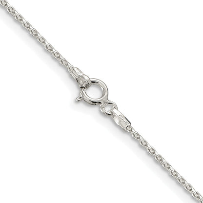 Sterlingsilber Rhodiniert 1.25mm Diamantiert Rund Ährenkette Kette