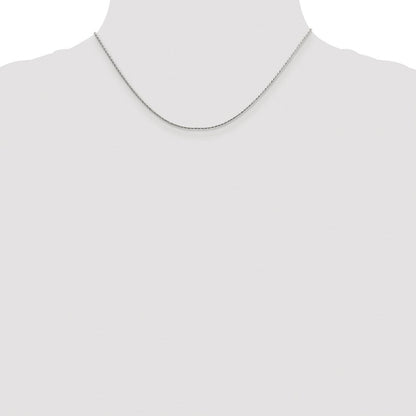 Sterlingsilber Rhodiniert 1.25mm Diamantiert Rund Ährenkette Kette
