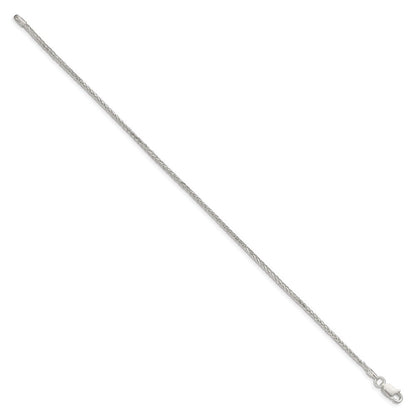 Sterlingsilber 1.45mm Diamantiert Rund Ährenkette Gliederarmband