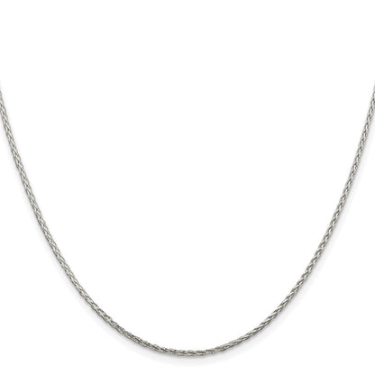 Sterlingsilber Rhodiniert 1.45mm Diamantiert Rund Ährenkette Kette