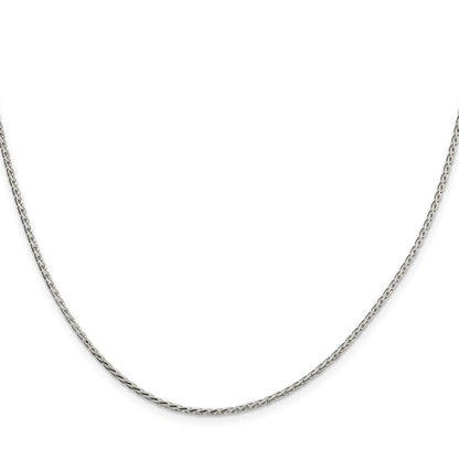 Sterlingsilber 1.7mm Diamantiert Rund Ährenkette Halskette