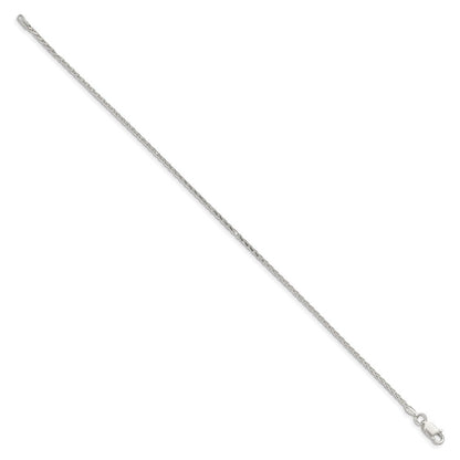 Sterlingsilber 1.7mm Diamantiert Rund Ährenkette Gliederarmband
