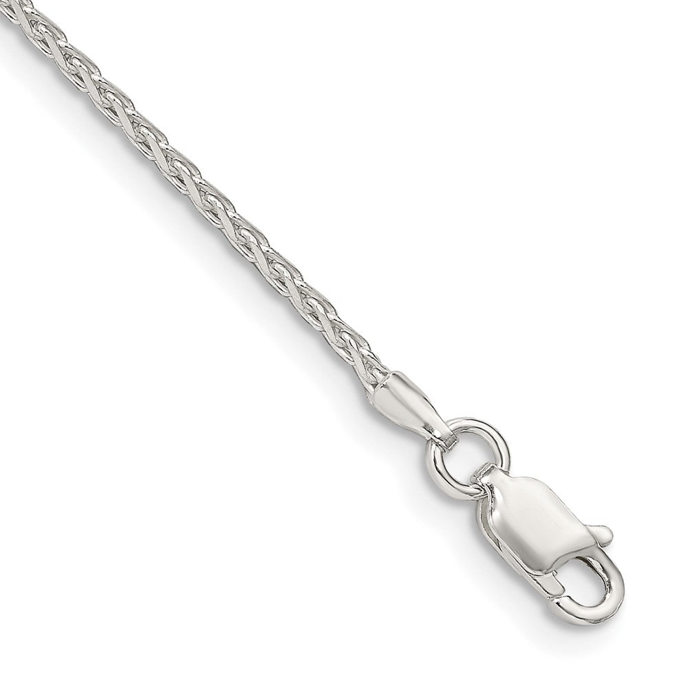 Sterlingsilber 1.7mm Diamantiert Rund Ährenkette Gliederarmband