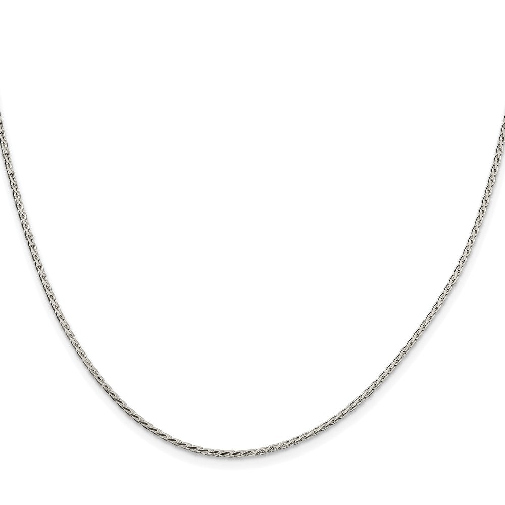 Sterlingsilber Rhodiniert 1.7mm Diamantiert Rund Ährenkette Kette