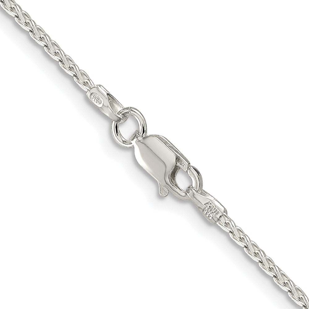 Sterlingsilber Rhodiniert 1.7mm Diamantiert Rund Ährenkette Kette