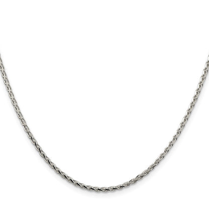 Sterlingsilber 2.15mm Diamantiert Rund Ährenkette Halskette