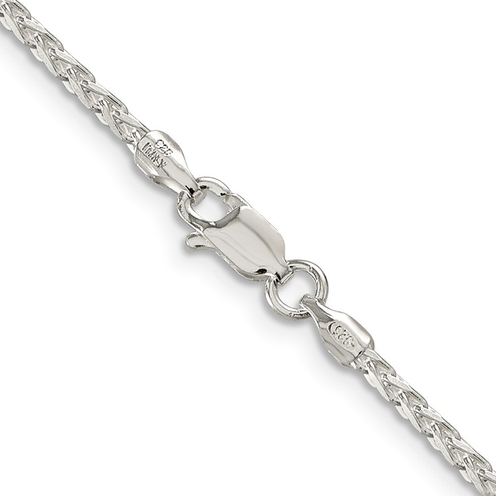 Sterlingsilber 2.15mm Diamantiert Rund Ährenkette Halskette