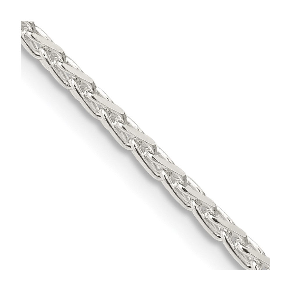 Sterlingsilber 2.15mm Diamantiert Rund Ährenkette Halskette
