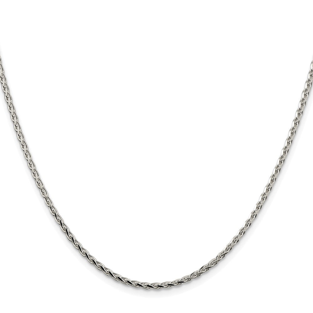 Sterlingsilber Rhodiniert 2.15mm Diamantiert Rund Ährenkette Kette