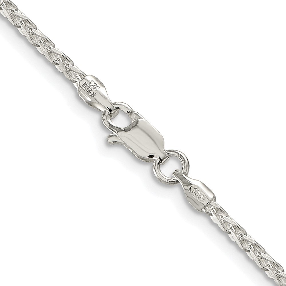 Sterlingsilber Rhodiniert 2.15mm Diamantiert Rund Ährenkette Kette