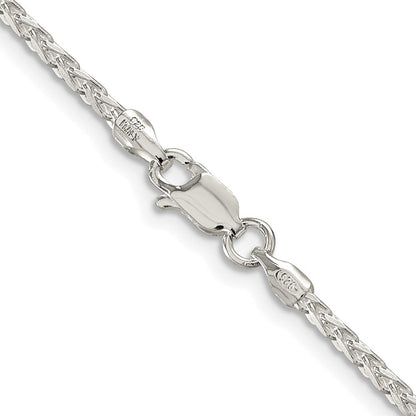 Sterlingsilber Rhodiniert 2.15mm Diamantiert Rund Ährenkette Kette