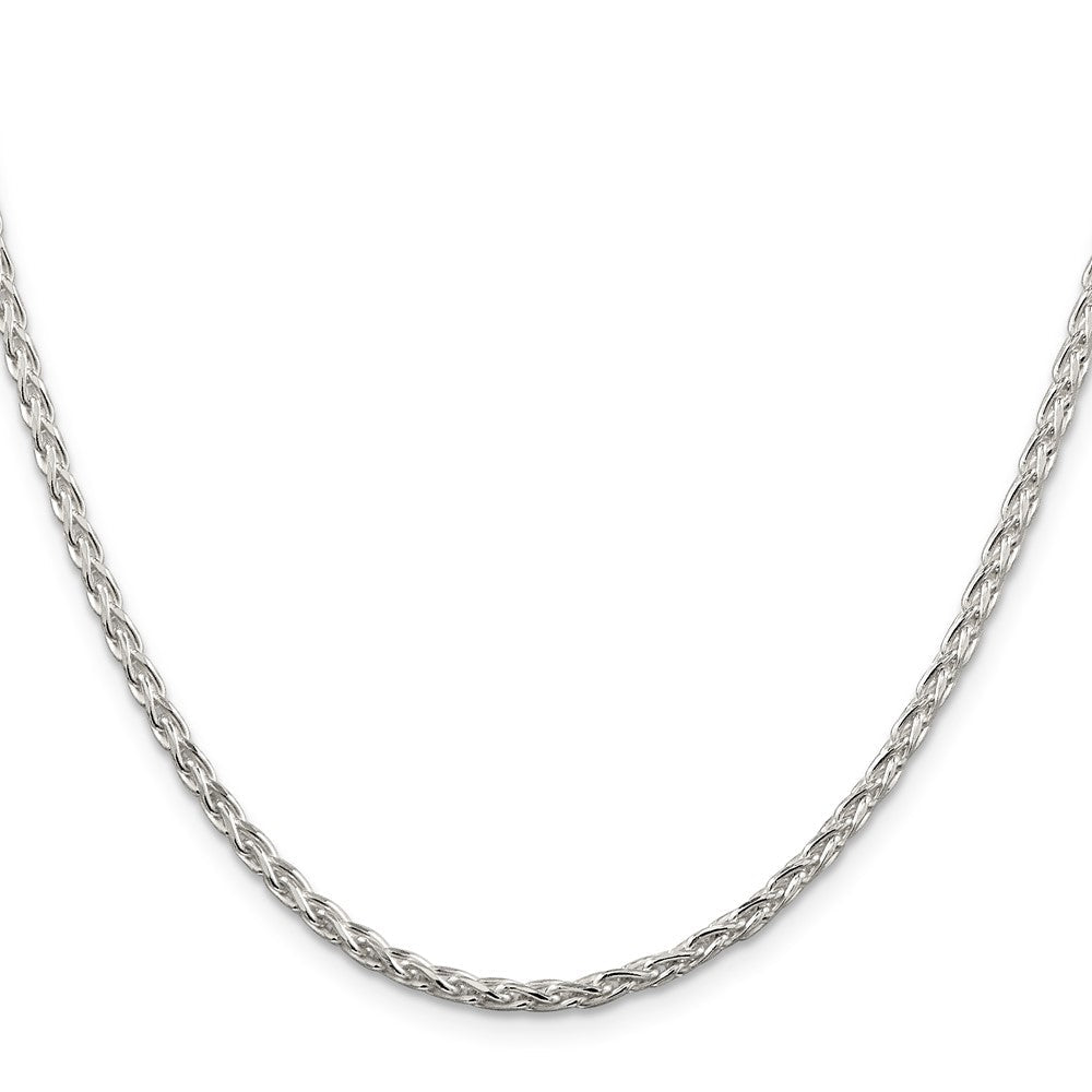 Sterlingsilber 2.85mm Diamantiert Rund Ährenkette Halskette