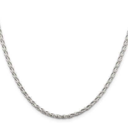 Sterlingsilber 2.85mm Diamantiert Rund Ährenkette Halskette