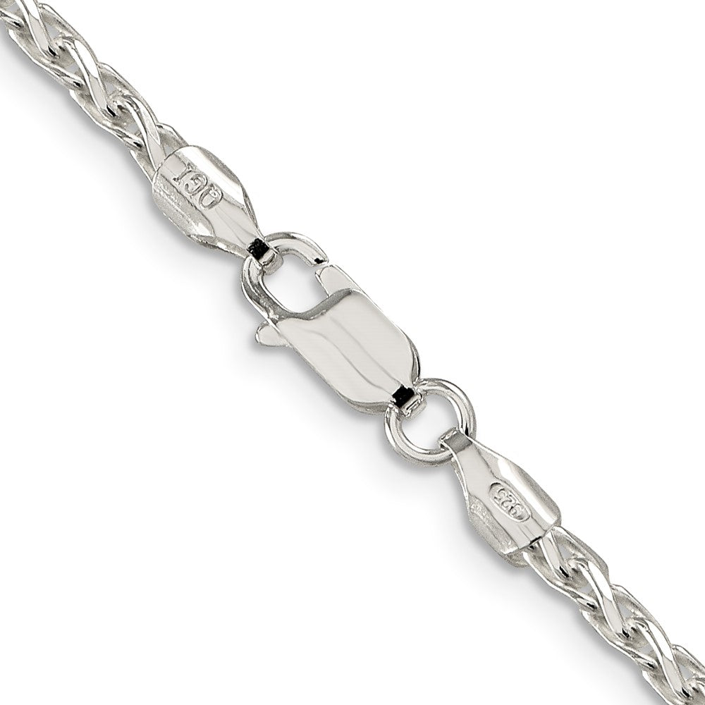 Sterlingsilber 2.85mm Diamantiert Rund Ährenkette Halskette
