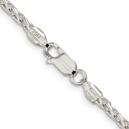 Sterlingsilber 2.85mm Diamantiert Rund Ährenkette Halskette
