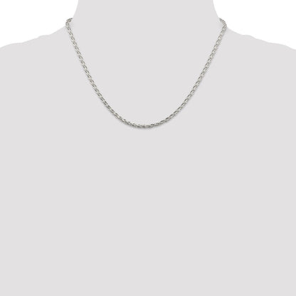 Sterlingsilber 2.85mm Diamantiert Rund Ährenkette Halskette
