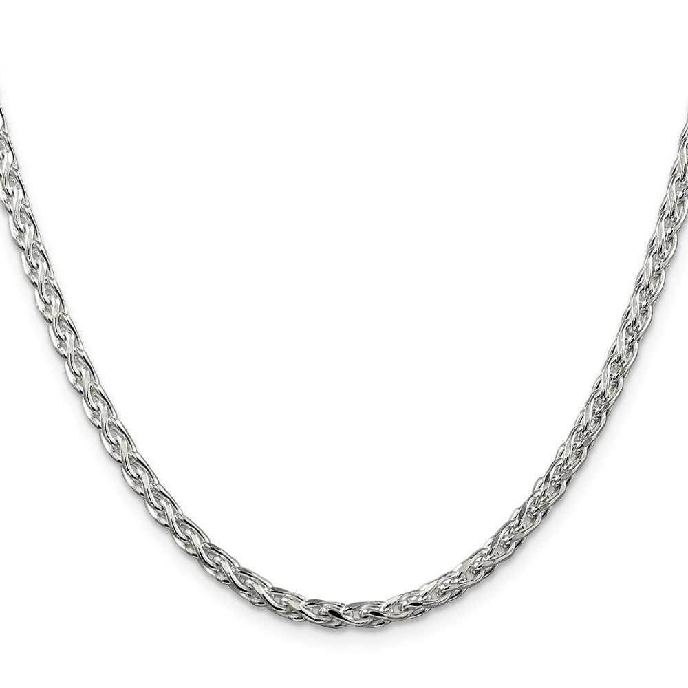 Sterlingsilber 3.5mm Diamantiert Rund Ährenkette Halskette