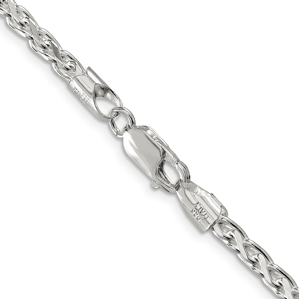 Sterlingsilber 3.5mm Diamantiert Rund Ährenkette Halskette