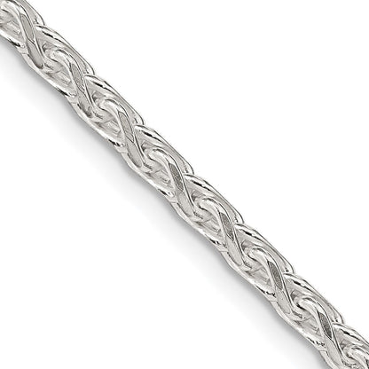 Sterlingsilber 3.5mm Diamantiert Rund Ährenkette Halskette