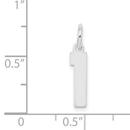 Sterlingsilber Silber/rhodiniert Poliert Zahl 1 Charm