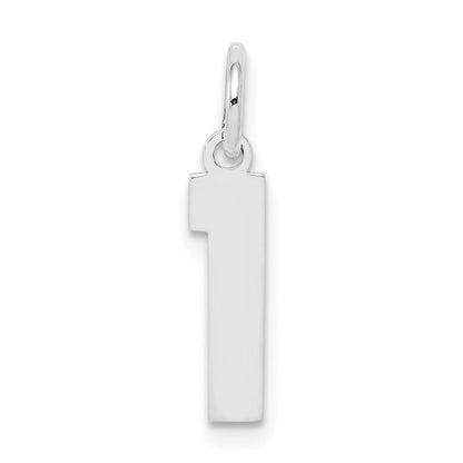Sterlingsilber Silber/rhodiniert Poliert Zahl 1 Charm