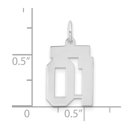 Sterlingsilber Klein Poliert Zahl 01 mit Oberteil Charm