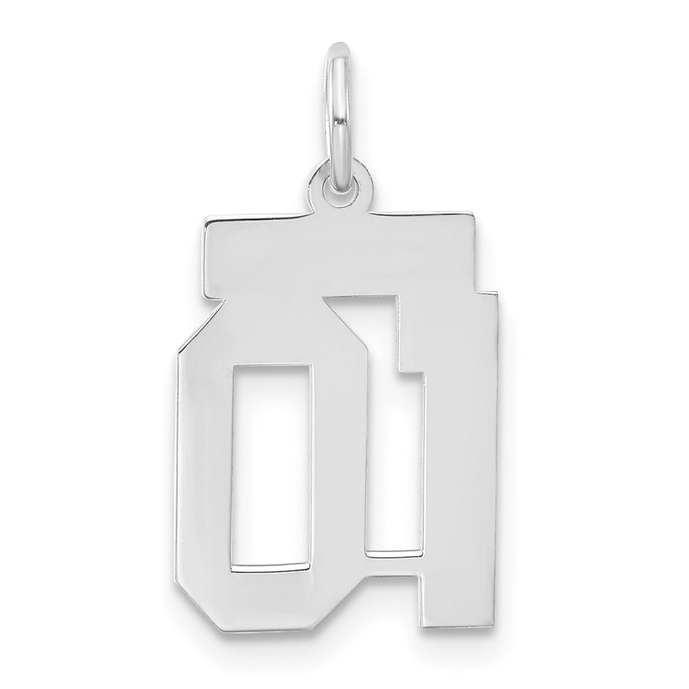 Sterlingsilber Klein Poliert Zahl 01 mit Oberteil Charm