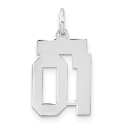 Sterlingsilber Klein Poliert Zahl 01 mit Oberteil Charm
