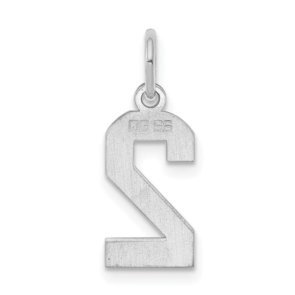 Sterlingsilber Silber/rhodiniert Poliert Zahl 2 Charm