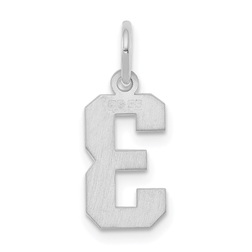 Sterlingsilber Silber/rhodiniert Poliert Zahl 3 Charm