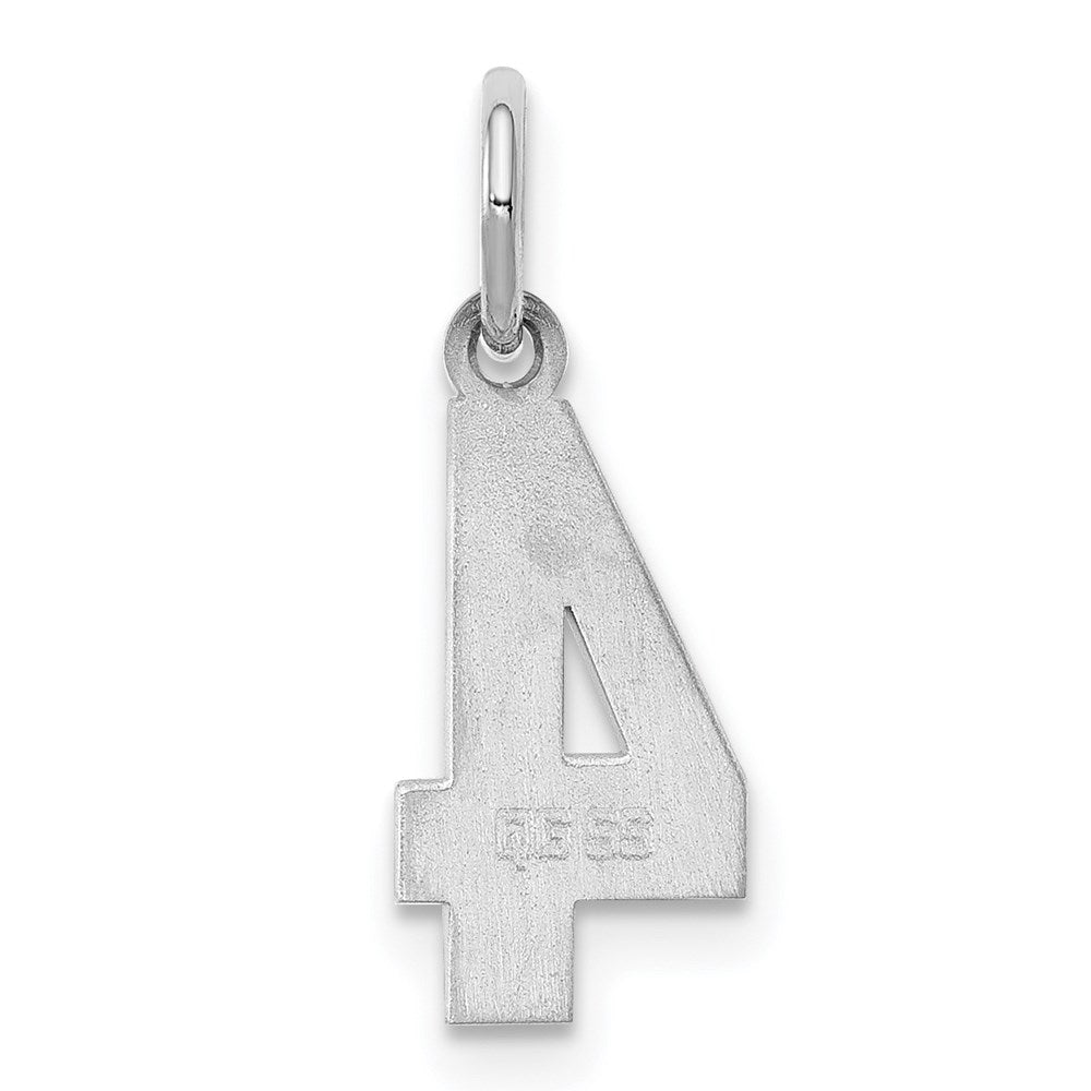 Sterlingsilber Silber/rhodiniert Poliert Zahl 4 Charm