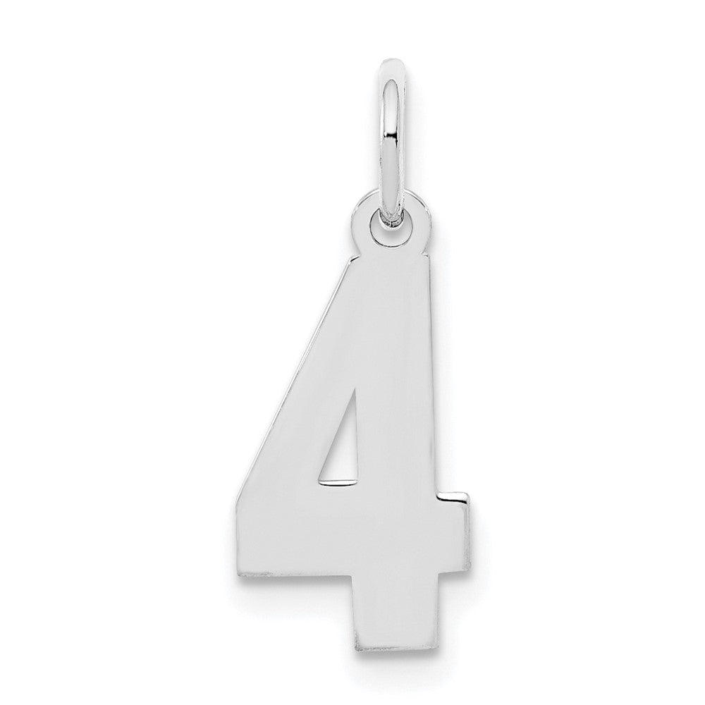Sterlingsilber Silber/rhodiniert Poliert Zahl 4 Charm
