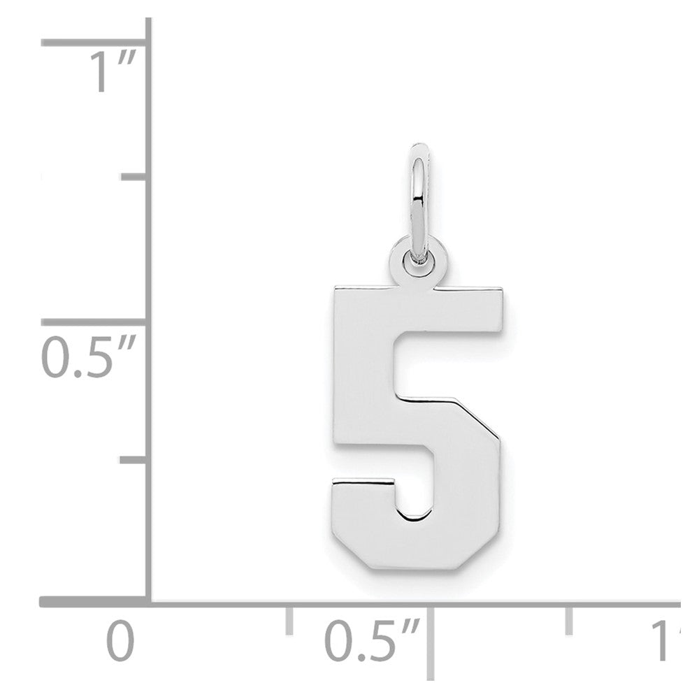 Sterlingsilber Silber/rhodiniert Poliert Zahl 5 Charm