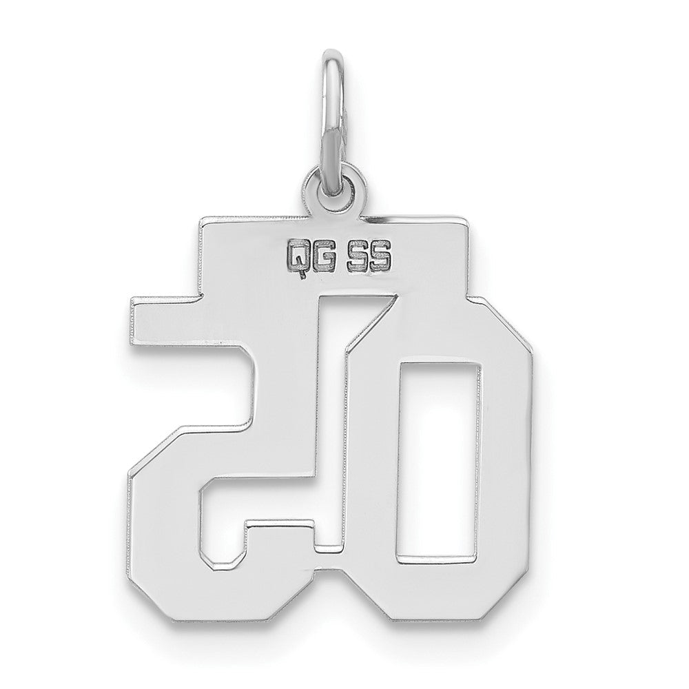 Sterlingsilber Klein Poliert Zahl 05 mit Oberteil Charm