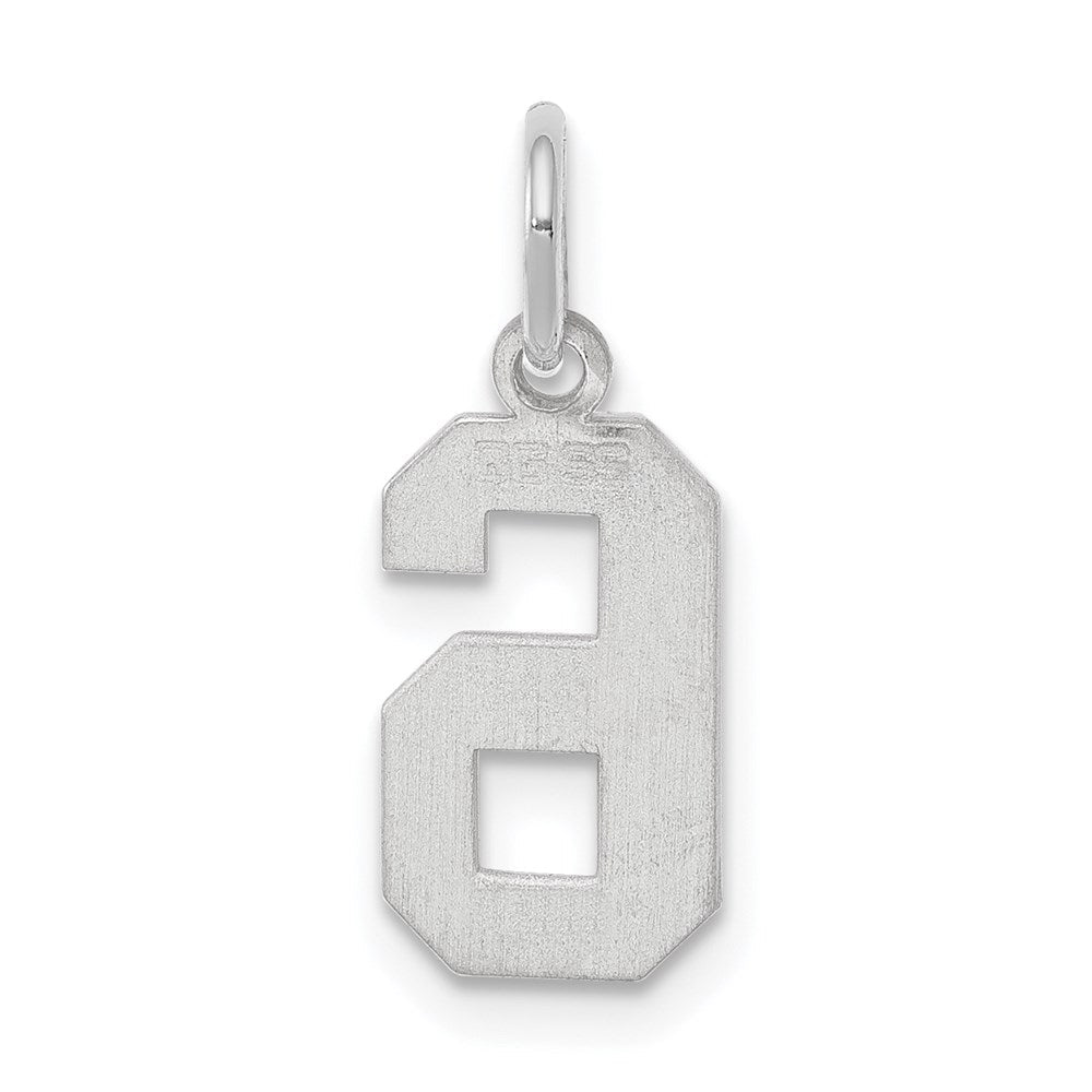 Sterlingsilber Silber/rhodiniert Poliert Zahl 6 Charm