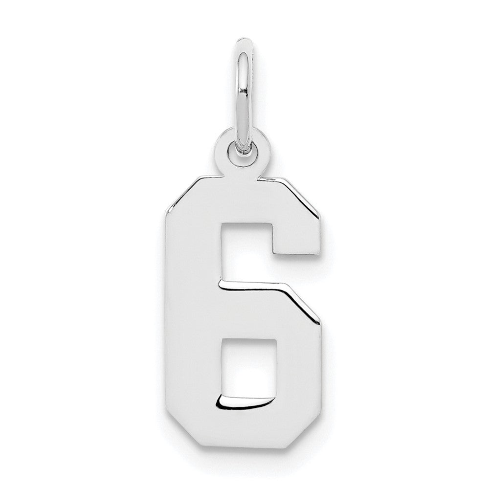 Sterlingsilber Silber/rhodiniert Poliert Zahl 6 Charm