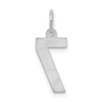 Sterlingsilber Silber/rhodiniert Poliert Zahl 7 Charm