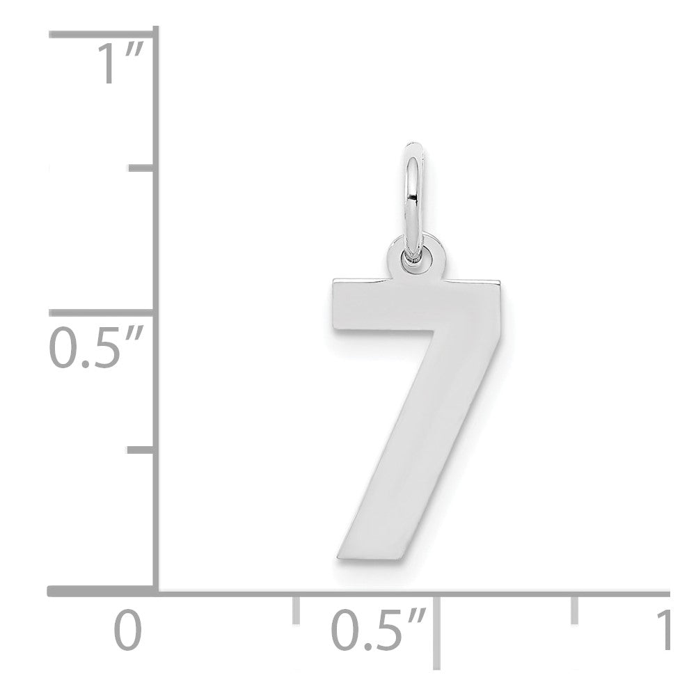 Sterlingsilber Silber/rhodiniert Poliert Zahl 7 Charm