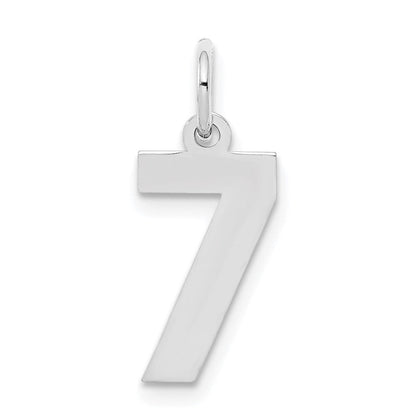 Sterlingsilber Silber/rhodiniert Poliert Zahl 7 Charm