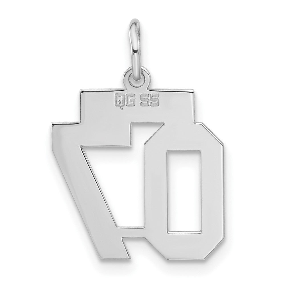Sterlingsilber Klein Poliert Zahl 07 mit Oberteil Charm