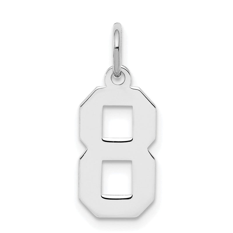 Sterlingsilber Silber/rhodiniert Poliert Zahl 8 Charm