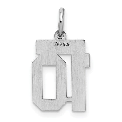 Sterlingsilber Silber/rhodiniert Poliert Zahl 10 Charm