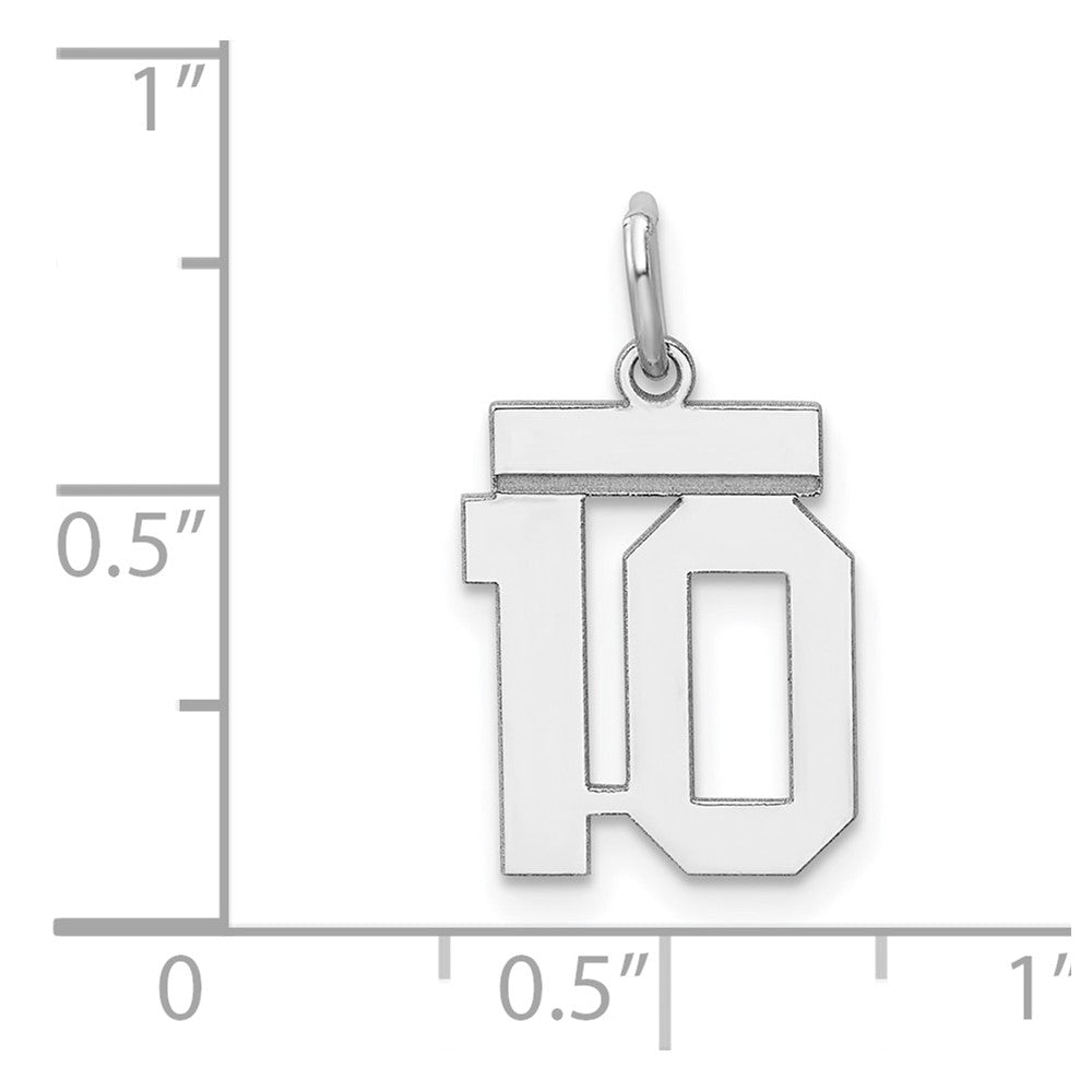 Sterlingsilber Silber/rhodiniert Poliert Zahl 10 Charm